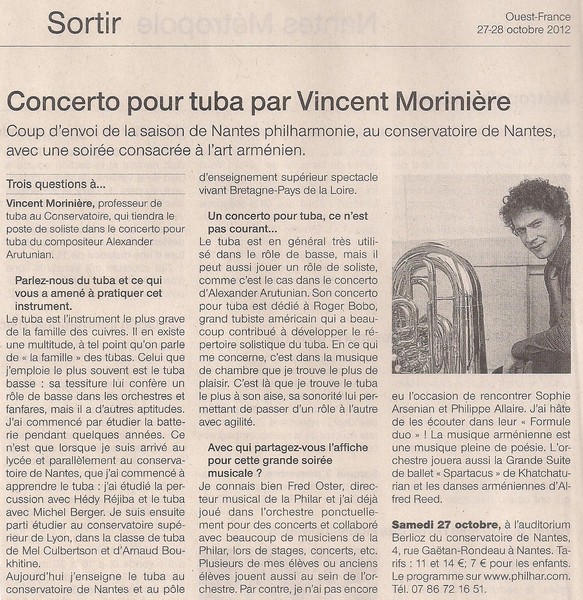 Concerto pour tuba par Vincent Morinière